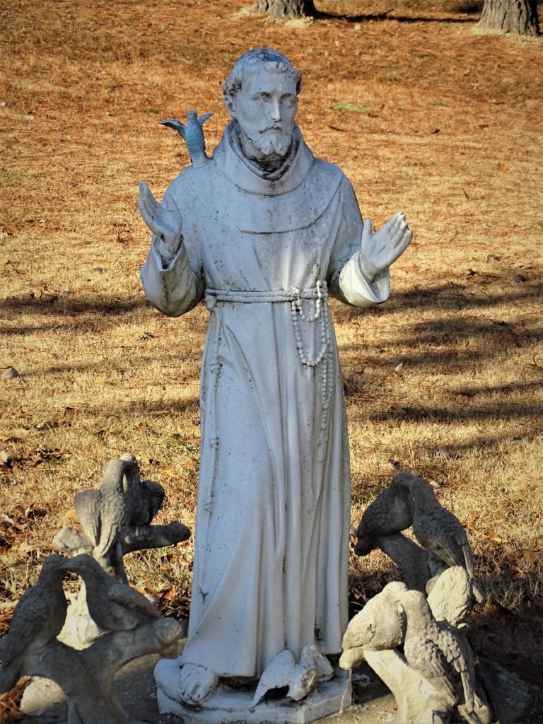 plastic st francis statue